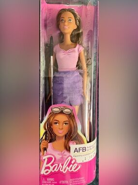 American Foundation for the Blind Barbie Fashion Doll in Pink & Lavender Ruffles
